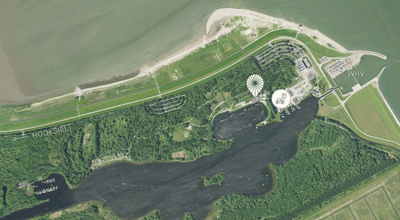 Laufstrecke Boßeln, Lageplan Hooksiel